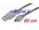 CAVO MINI USB 2.0 MICRO 80 cm M/M ALTA QUALITA CONVERTITORE BULK