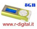 LETTORE MP3 8 GB RADIO FM TORCIA DISPLAY LCD VARI COLORI USB