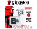 KINGSTON MICRO SD 8 GB CLASSE 10 TRANSFLASH SCHEDA MEMORIA HC 8GB