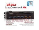 CARD READER AKASA InterConnect EX 5,25" + 4 USCITE USB 3.0 + 2 PORTE USB 2.4A CARICA VELOCE INTERNO SDXC SDHC
