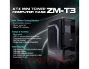 CASE ZALMAN T3 MIDDLE TOWER ZM-T3 ATX mATX MICRO USB 3.0 120mm VENTOLE FAN SILENT HD PSU