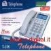 TELEFONO FISSO T-138 DISPLAY LCD BIANCO CALLER VIVAVOCE UFFICIO