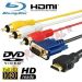 CAVO ADATTATORE HDMI 19 Poli a VGA 15 Poli + RCA AUDIO VIDEO TV MONITOR